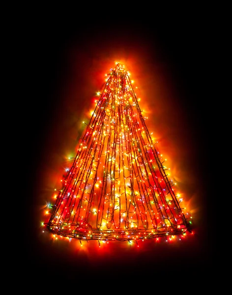 Árbol de navidad luces forma —  Fotos de Stock