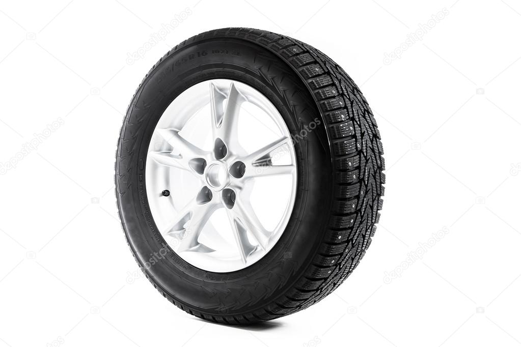 winter wheel isolated on white