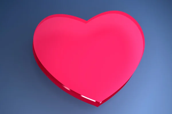 Pembe Kalp şeklin üzerindeki mavi renkli — Stok fotoğraf
