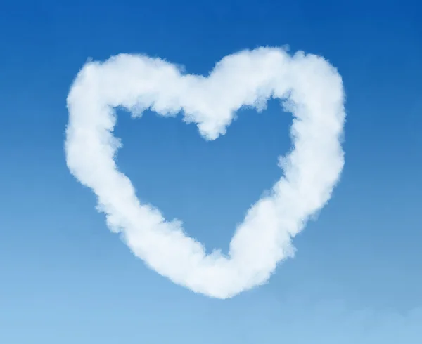 Herzförmige Wolkenspur am Himmel — Stockfoto