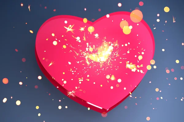 Pink heart shape with sparks — Stock Photo, Image