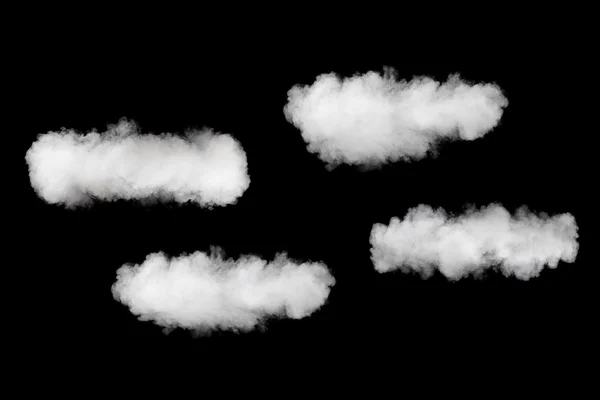 Rauchwolken isoliert auf schwarz — Stockfoto
