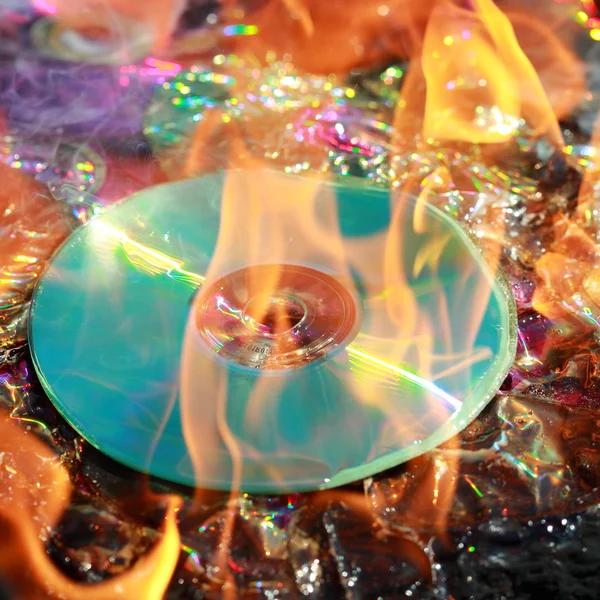 Burning dvd — Stock Photo, Image