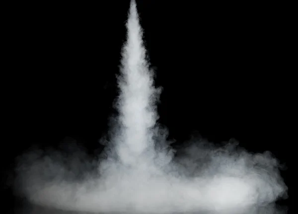 White smoke trail isolated on black — Stock Photo, Image