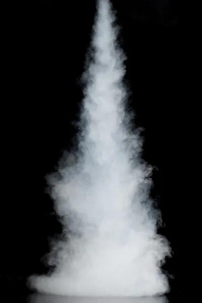 White smoke trail isolated on black — Stock Photo, Image