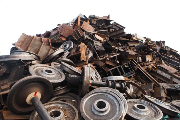 Gerecycleerd trein wielen — Stockfoto