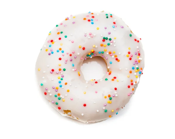 Sabroso donut blanco, aislado en blanco — Foto de Stock