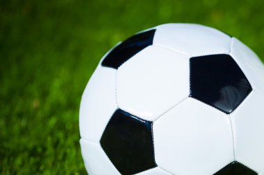 Çimlerin üzerinde futbol topu