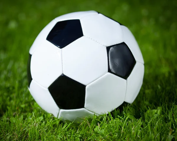 Çimlerin üzerinde futbol topu