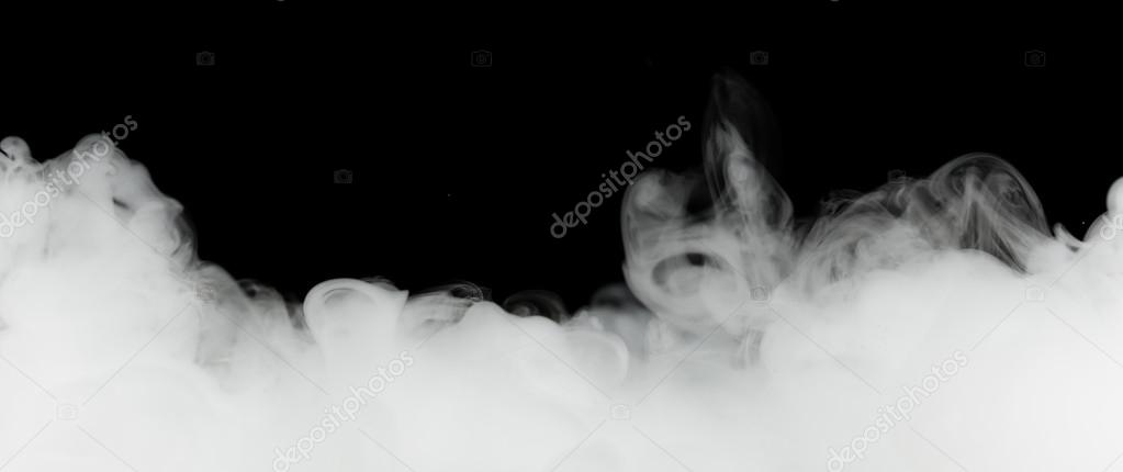 dense smoke isolated on black