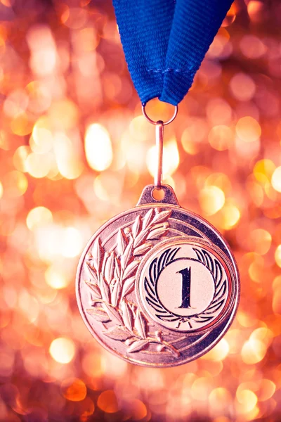 Första plats gyllene medaljen — Stockfoto