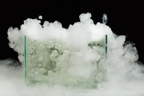 Boiling dry ice with vapor — Stock Photo, Image