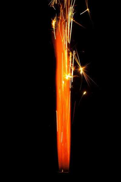 Firework sparkler isolated on black — Stock Photo, Image