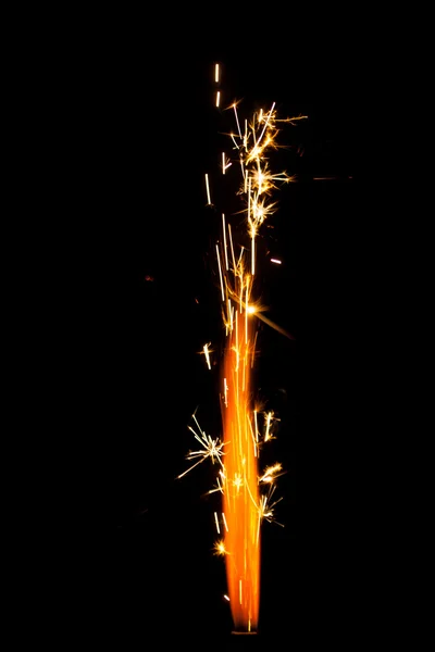 Firework sparkler isolated on black — Stock Photo, Image