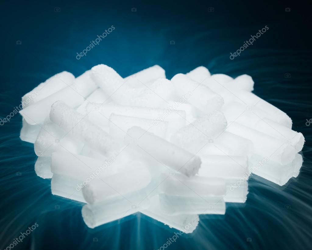 dry ice with vapor