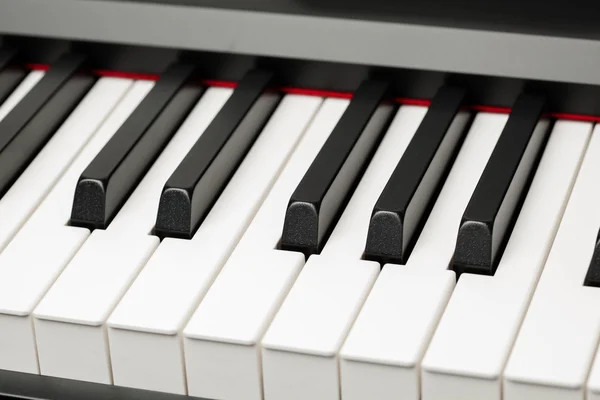 Grand piano ebony and ivory keys — Stock Photo, Image
