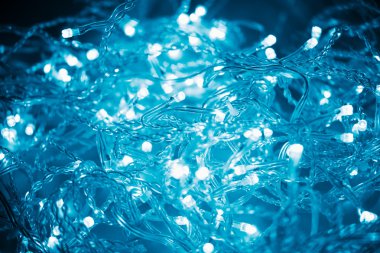 mavi ışık garland dekorasyon