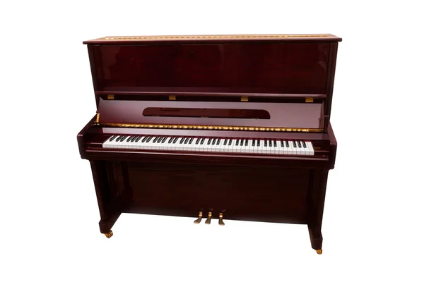 Ebony i ivory kluczy czerwony fortepian — Zdjęcie stockowe