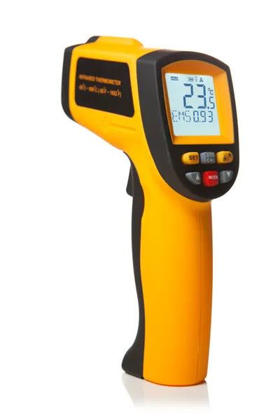 Infrarot-Laserthermometer isoliert auf weiß — Stockfoto