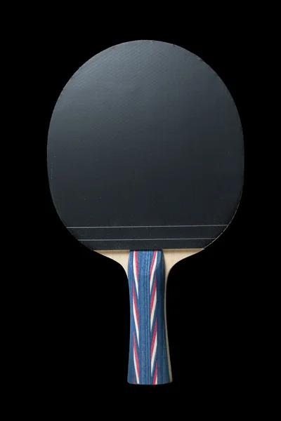 Stolní tenis bat, izolované na černém pozadí — Stock fotografie
