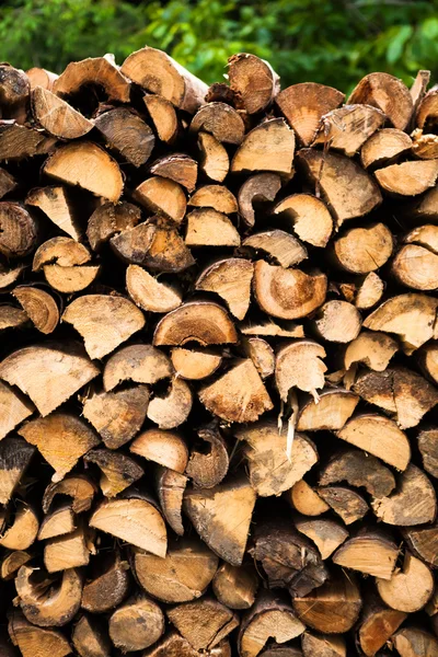 Wooden logs storage background — Stock Photo, Image