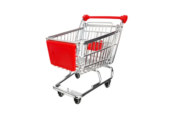 Empty shopping cart, isolated on white — Stock Photo, Image