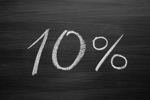 10-percent header written with a chalk on the blackboard — Stock Photo, Image