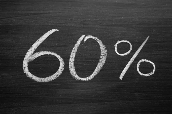 60-percent header written with a chalk on the blackboard — Stock Photo, Image
