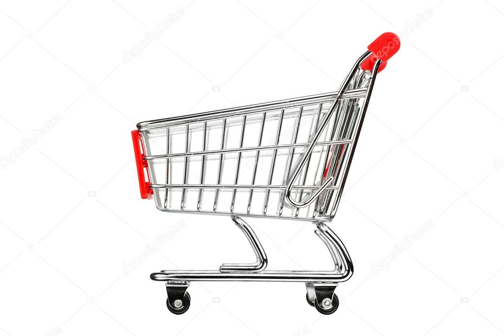 empty shopping cart, isolated on white