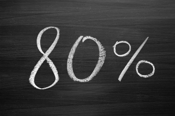 80-percent header written with a chalk on the blackboard — Stock Photo, Image
