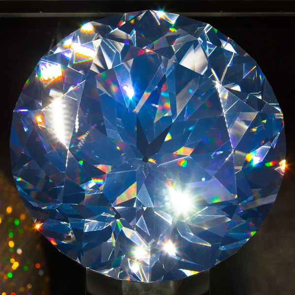 Grote blauwe diamant, close-up weergave — Stockfoto