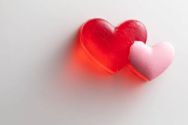 Handmade Soap Heart Shape White Background — Stock Photo, Image