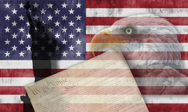 アメリカの国旗と愛国心が強い記号 — ストック写真