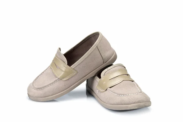 Beige schoenen voor kids — Stockfoto