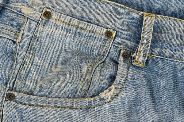 Detail of the jeans pocket — Stock Photo, Image