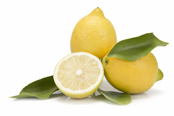 Two lemons and a half cut — Stock Photo, Image