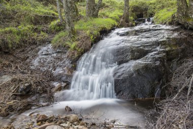 bir dağ nehir ve şelaleler ile peyzaj