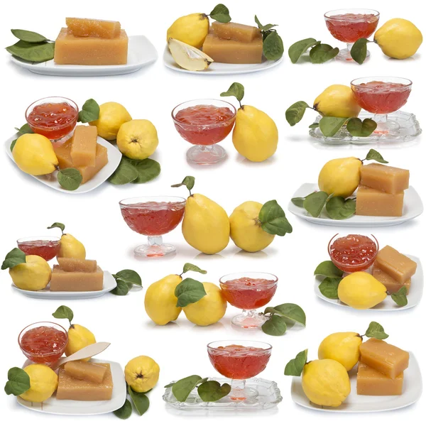 Conjunto de imagens de sobremesas de marmelo — Fotografia de Stock