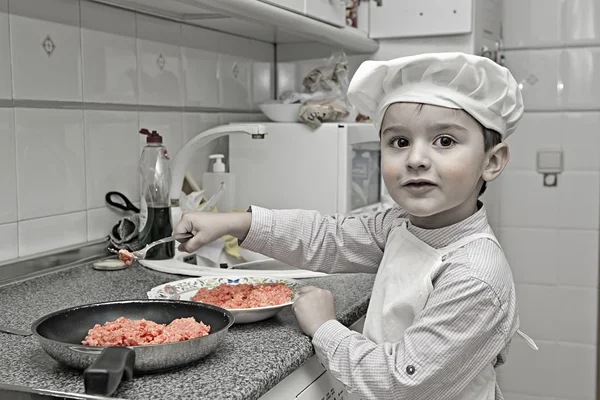 Little chef working — Stock Photo, Image