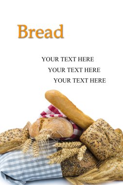beyaz zemin üzerine ekmek çeşitler