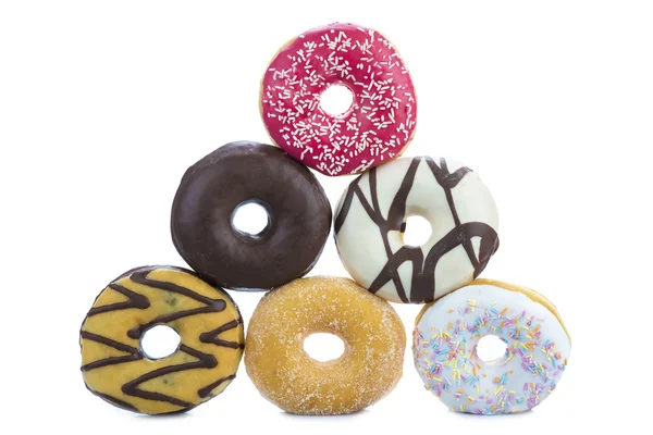 Donuts assortment isolated on a white background — Stock Photo, Image