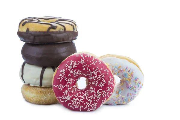 Donuts assortment isolated on a white background — Stock Photo, Image