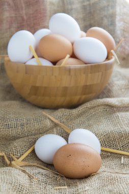Fresh free range eggs  clipart
