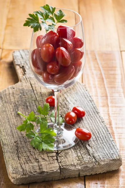 Highball cup with grape tomatoes — Stock Photo, Image