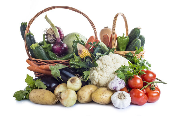Vegetables isolated on a white background