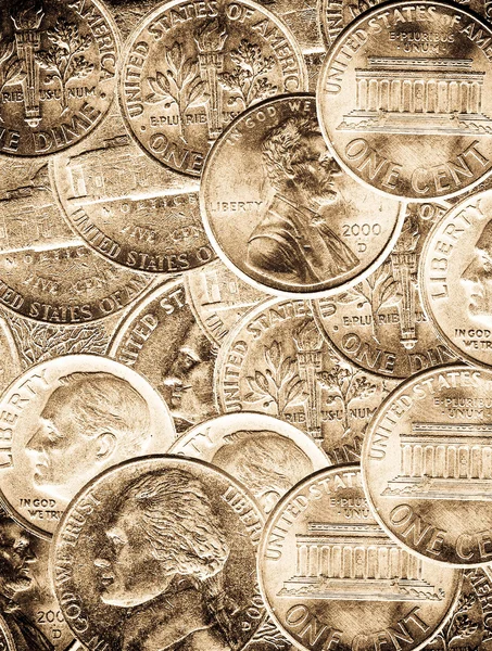 アメリカのお金の硬貨 — ストック写真