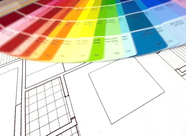 Color swatch and plans Royalty Free Stock Photos