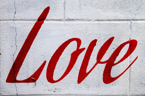 Oude Muur Met Het Woord Liefde Erop — Stockfoto