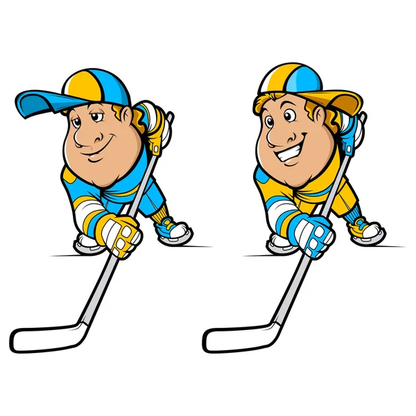 Kreskówka hokej graczy zestaw — Wektor stockowy