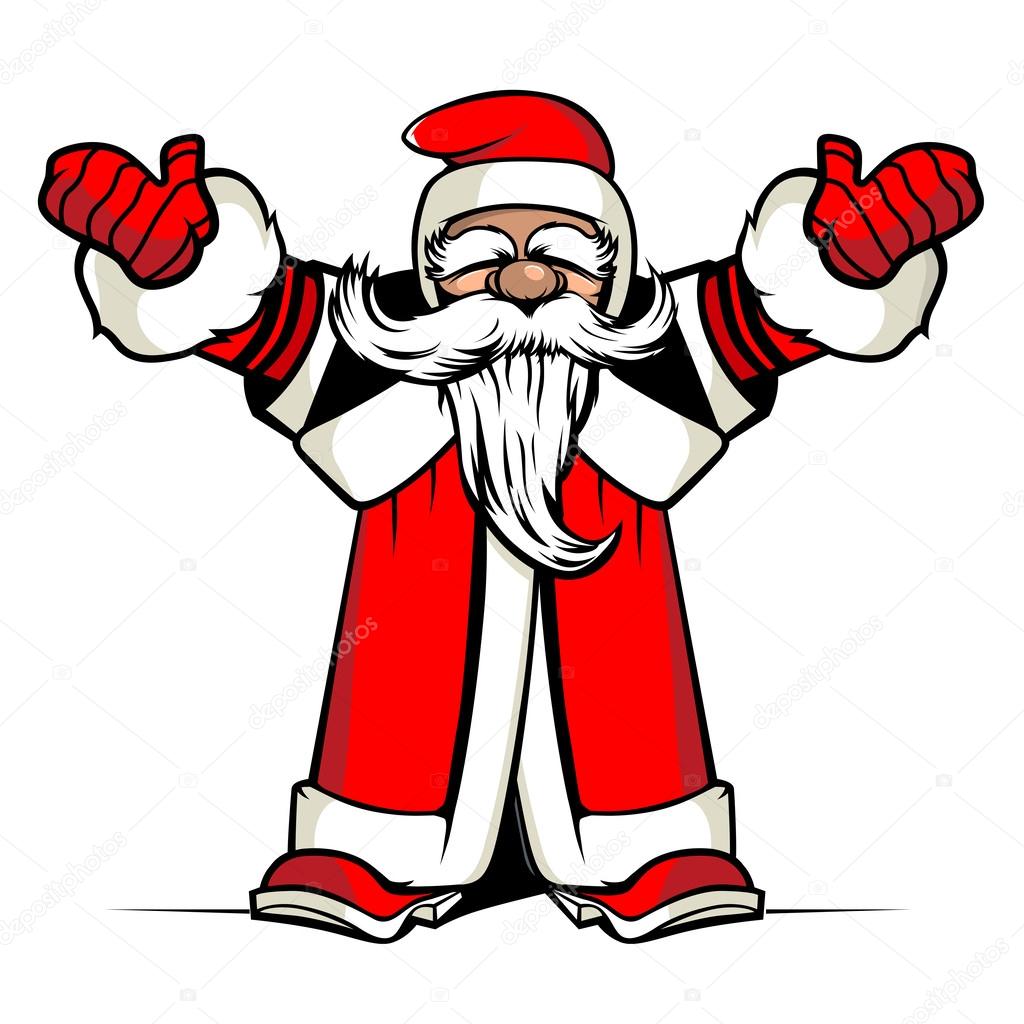 Santa hands up